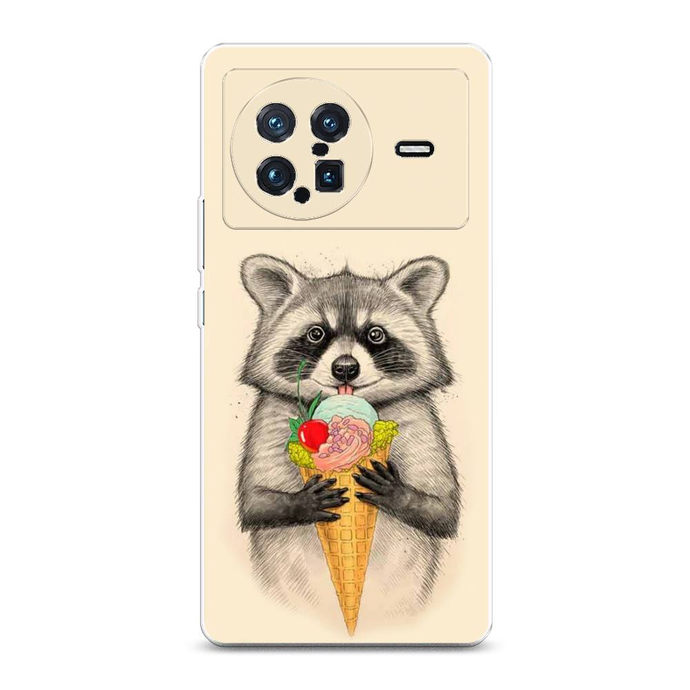 

Чехол Awog на Vivo X Note "Енот с мороженым", Разноцветный, 266950-10