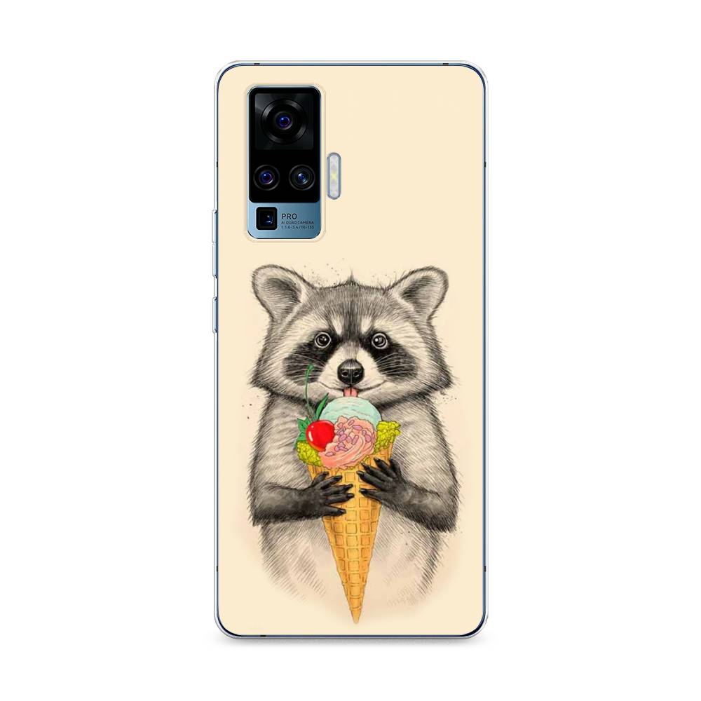 

Чехол Awog на Vivo X50 Pro "Енот с мороженым", Разноцветный, 262350-10