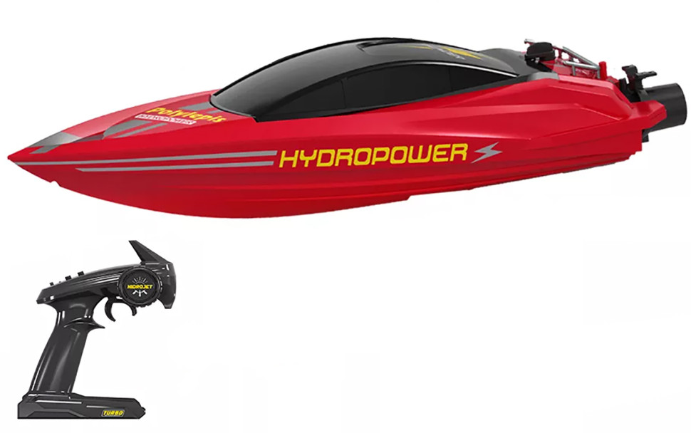 Радиоуправляемый катер CS Toys Red HydroJet с водяной помпой, 25 км/ч, 42 см, HC807-RED