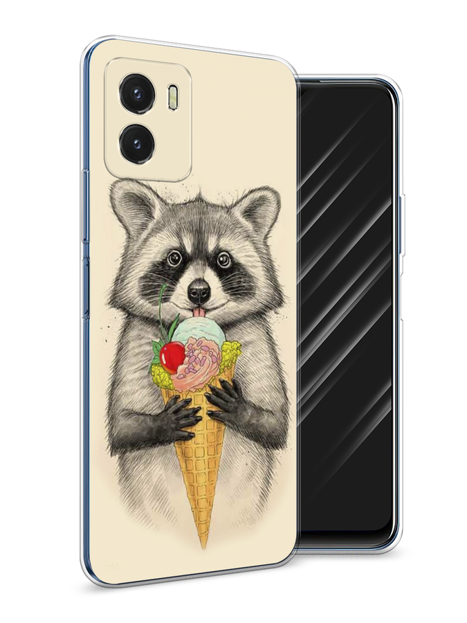

Чехол Awog на Vivo Y10 "Енот с мороженым", Разноцветный, 266450-10