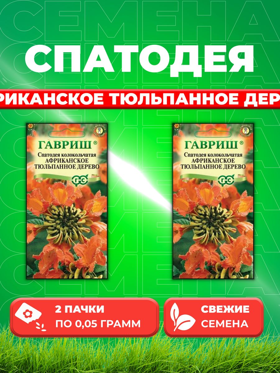 

Семена Спатодея Африканское тюльпанное дерево 0,05 г 2уп