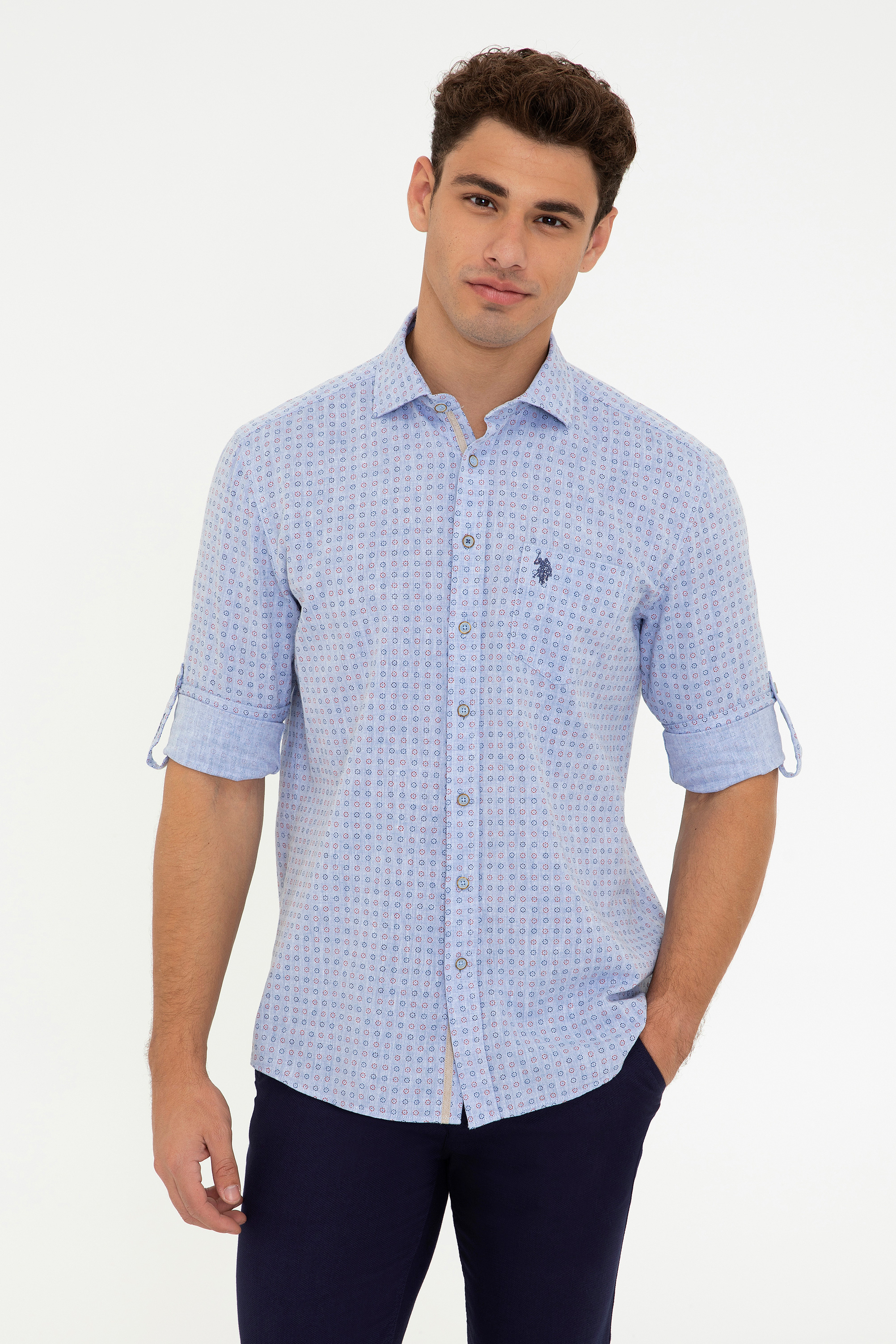 

Рубашка мужская U.S. POLO Assn. G081SZ0040RECT синяя XL, G081SZ0040RECT