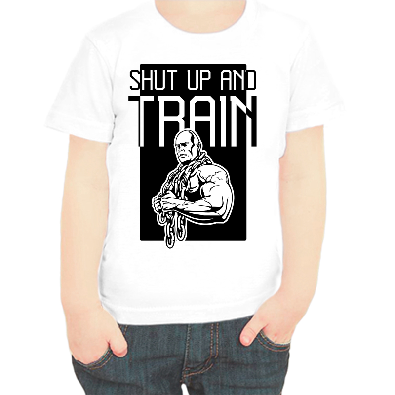 

Футболка мальчику белая 22 р-р shut up and train 2, Белый, fdm_shut_up_and_train