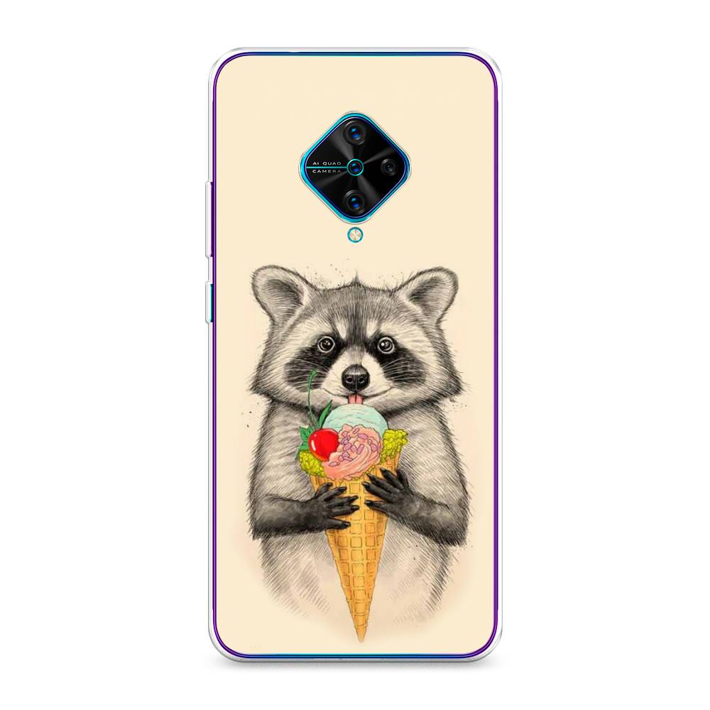 

Чехол Awog на Vivo Y9s "Енот с мороженым", Разноцветный, 262450-10