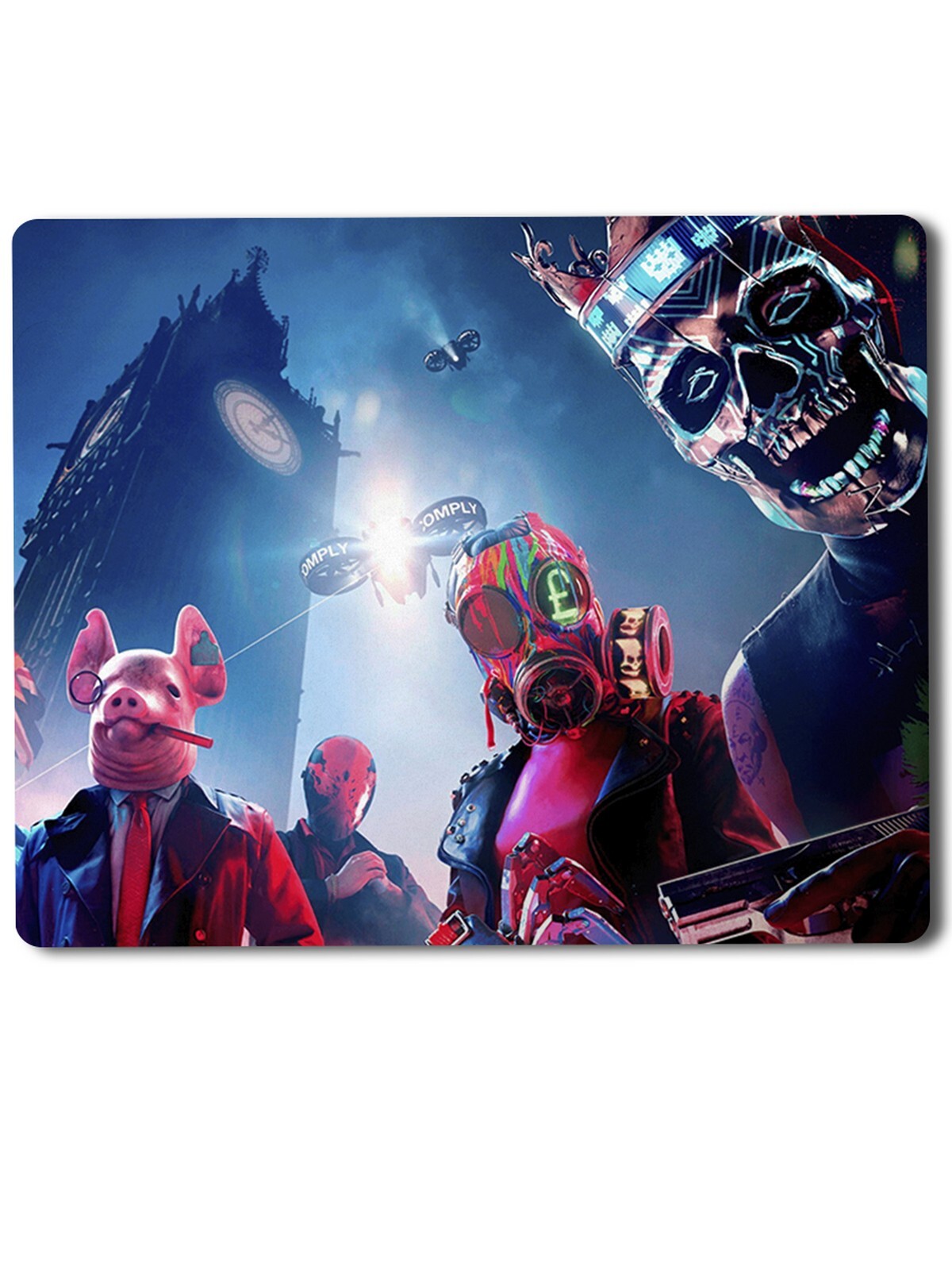 

Геймерский коврик Watch Dogs Legion -4, Watch Dogs Legion (ватч догс, легион, персонаж, кибер, хакеры, маски, анонимы) -4