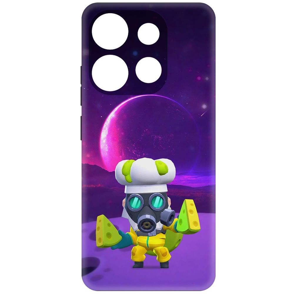 

Чехол-накладка Софт Brawl Stars - Майк с плесенью для Infinix Smart 7, Черный