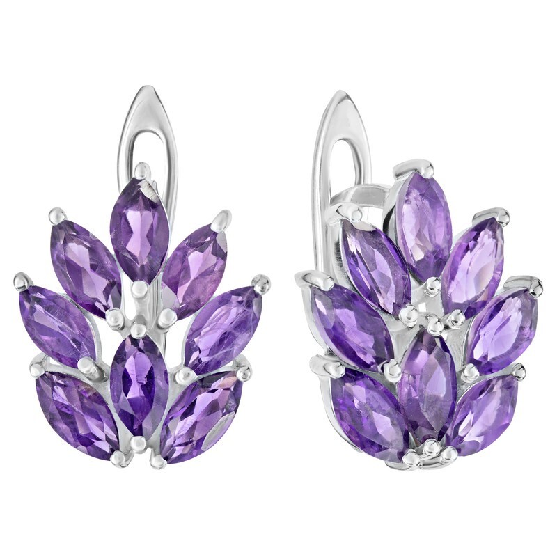 

Серьги из серебра с аметистом LAZURIT-ONLINE 8511WR, 8511WR