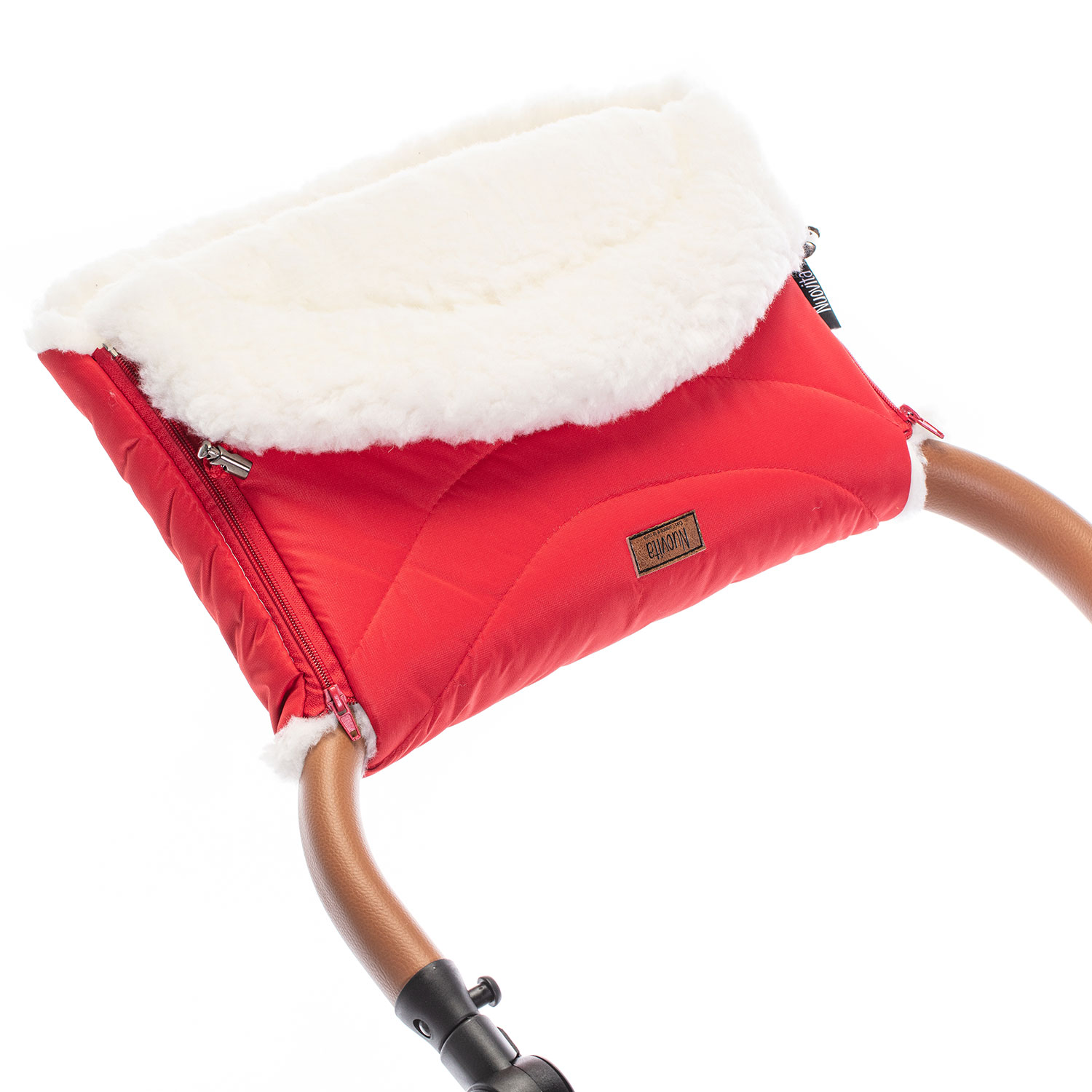 

Муфта меховая для коляски Nuovita Tundra Bianco красный, Tundra Bianco