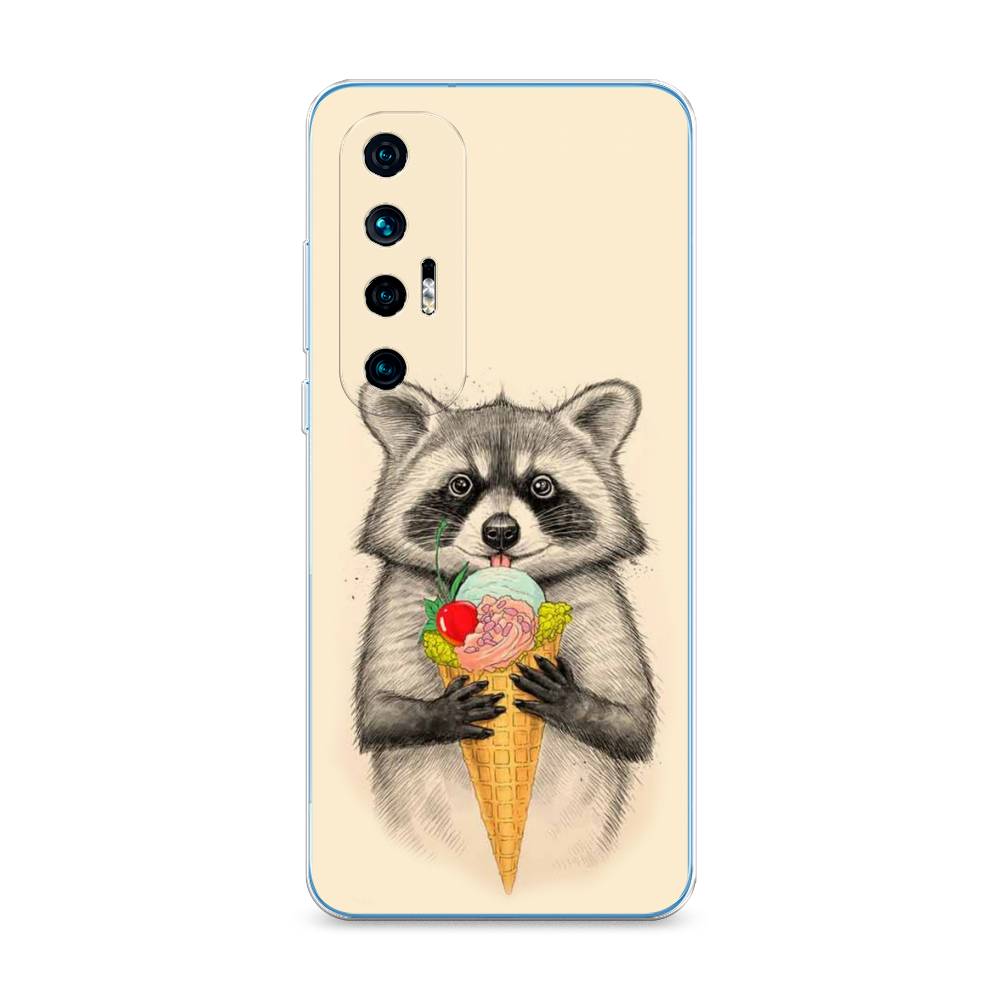 

Чехол Awog на Xiaomi Mi 10S "Енот с мороженым", Разноцветный, 310550-10