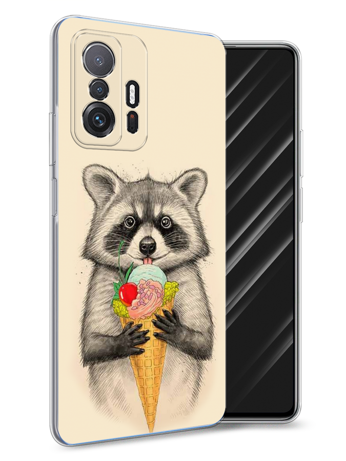 

Чехол Awog на Xiaomi Mi 11T/11T Pro "Енот с мороженым", Разноцветный, 313750-10