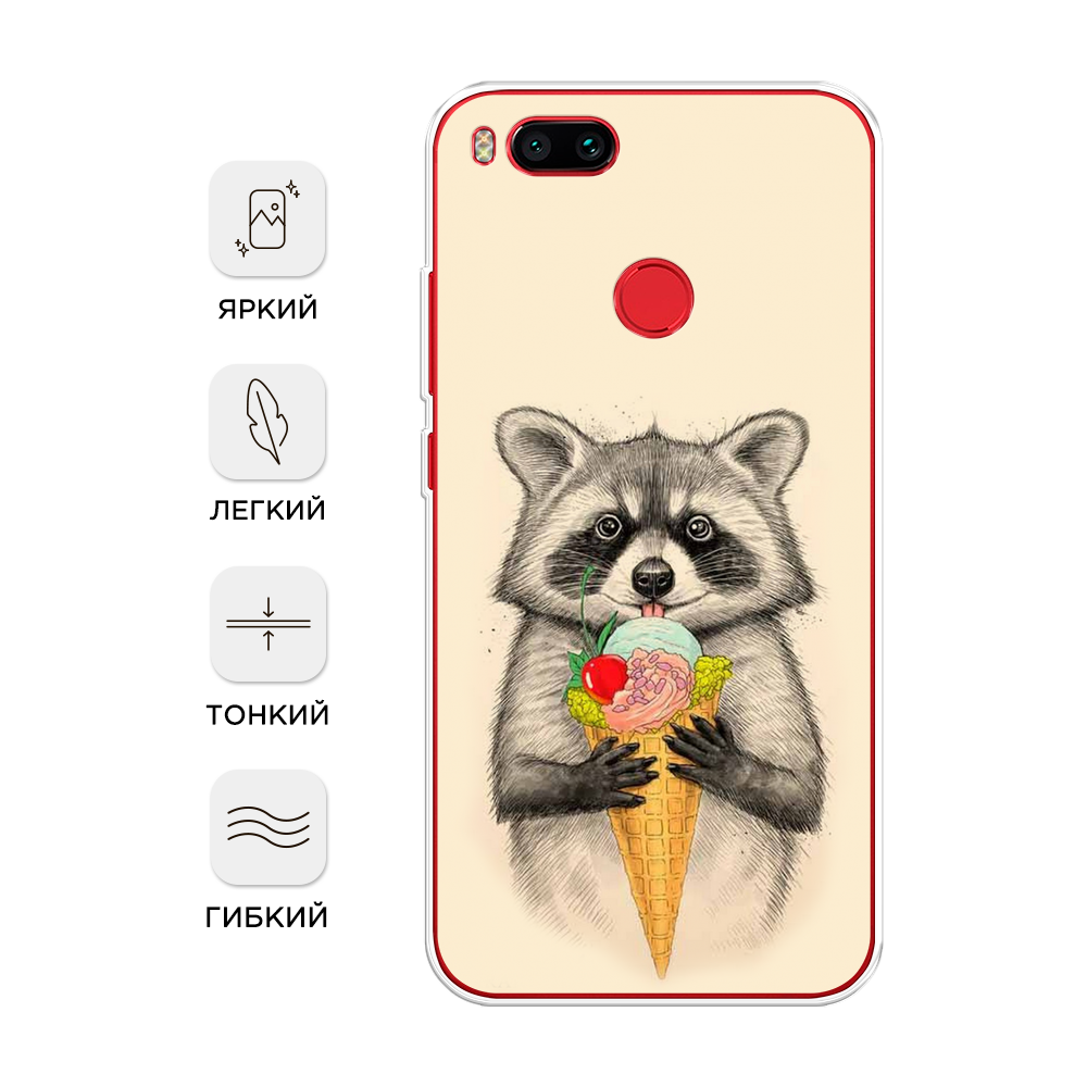 

Чехол Awog на Xiaomi Mi 5X "Енот с мороженым", Разноцветный, 32350-10