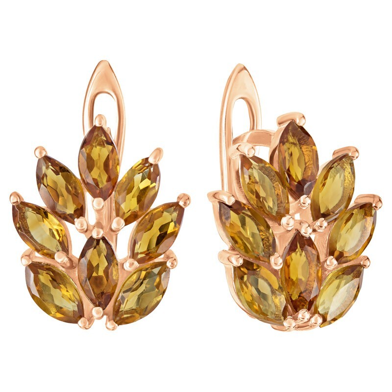 

Серьги из серебра с цитрином LAZURIT-ONLINE 8512RG, 8512RG