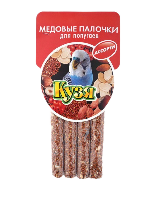 Лакомство для попугаев Кузя, ассорти, 4 шт 600012331069