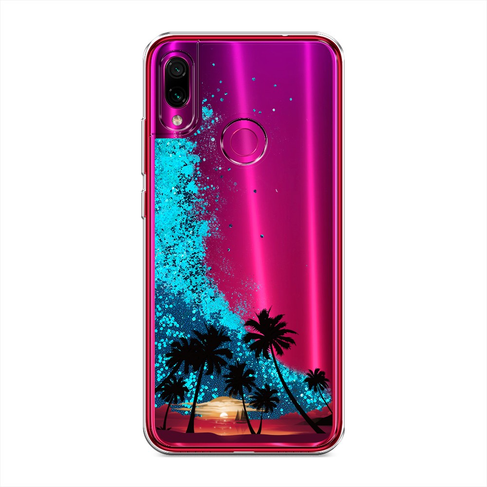 

Жидкий чехол с блестками "Закат и пальмы" на Xiaomi Redmi Note 7