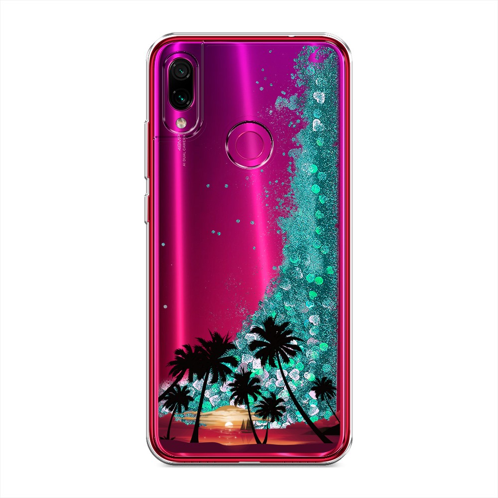 

Жидкий чехол с блестками "Закат и пальмы" на Xiaomi Redmi Note 7, 34795-1