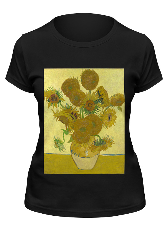 

Футболка женская Printio Подсолнухи (винсент ван гог) черная L, Черный, Подсолнухи (винсент ван гог)