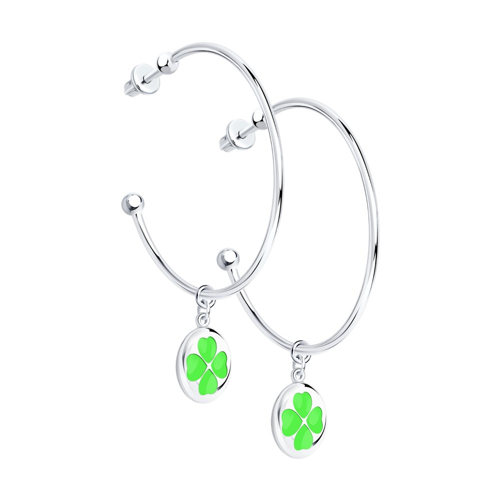 

Серьги женские из серебра SOKOLOV 94024476, эмаль, 94024476