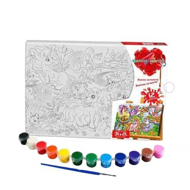 

Набор для раскрашивания Danko Toys Роспись на холсте. Единороги 21х31 см рх-06-02