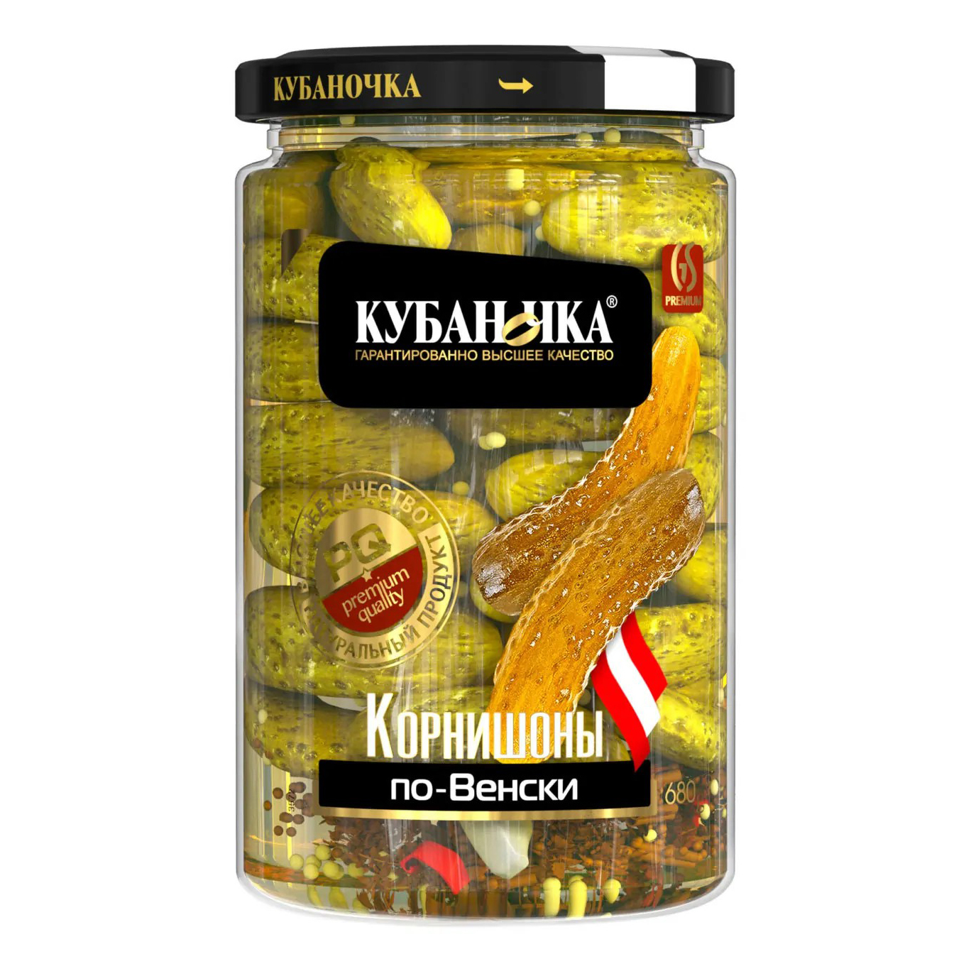 

Огурцы Кубаночка корнишоны маринованные по-венски 680 г