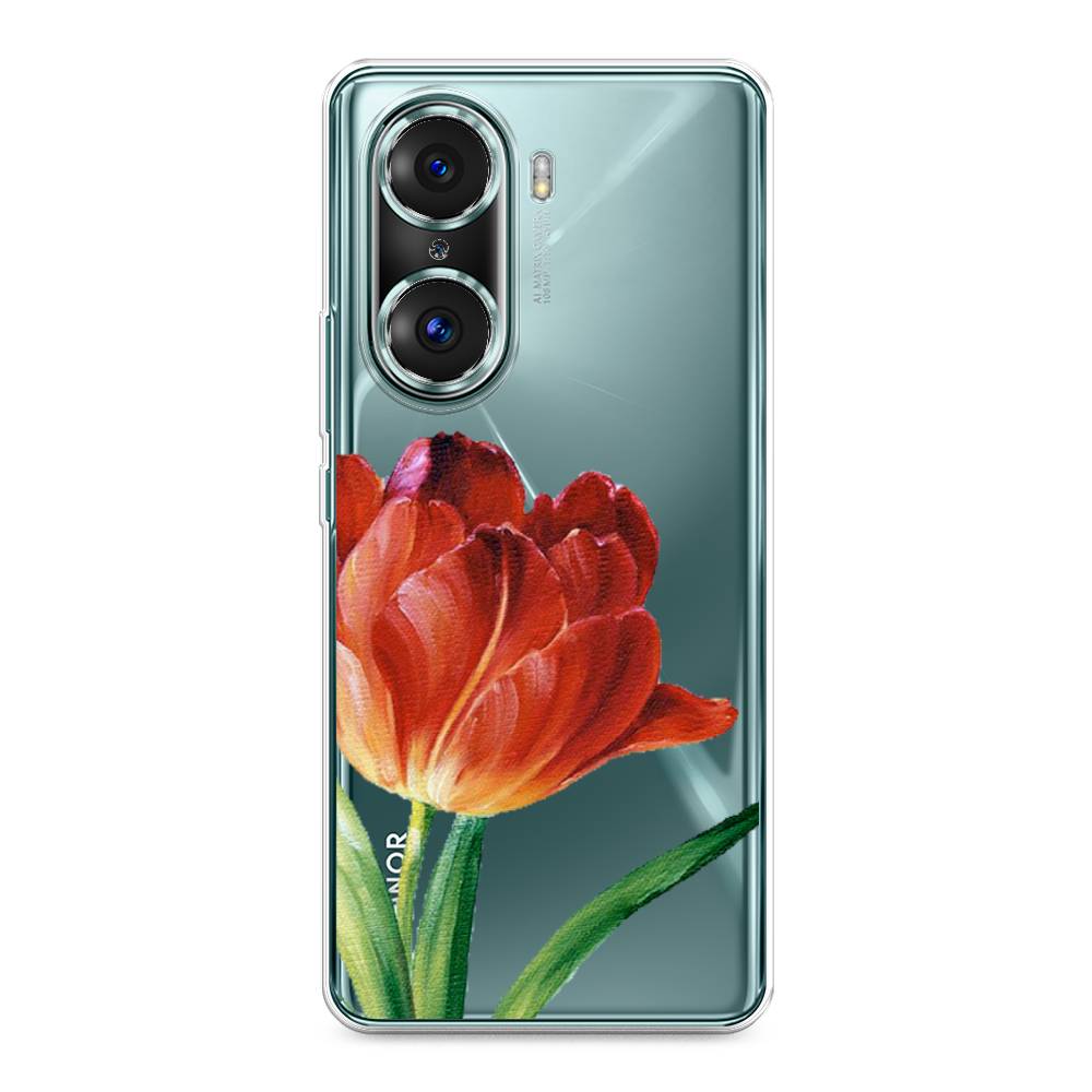 фото Чехол awog "красный тюльпан" для honor 60 pro