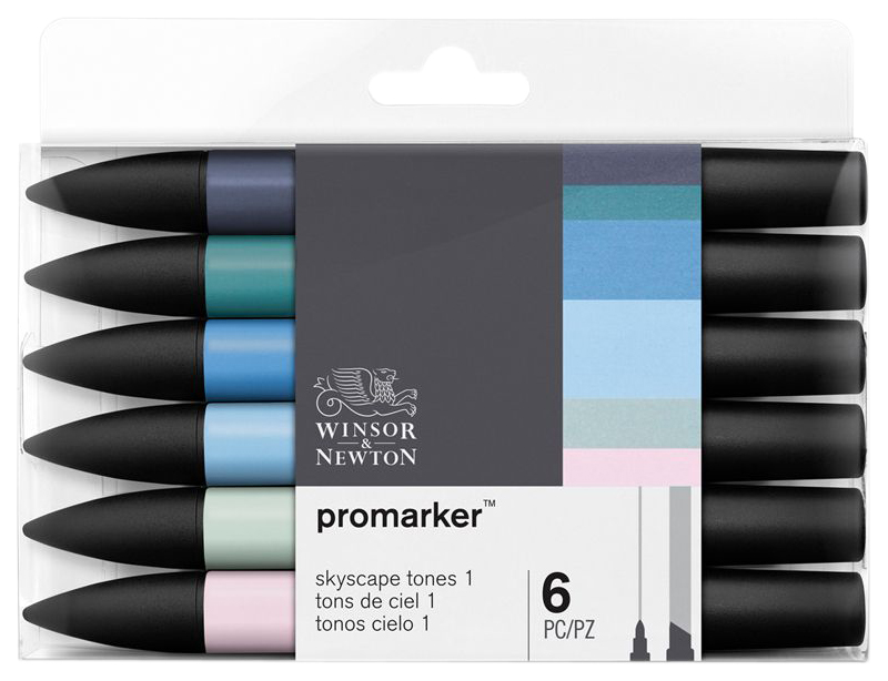 Набор маркеров Winsor&Newton W&N-290118 Promarker Scyscape tones 6 цветов