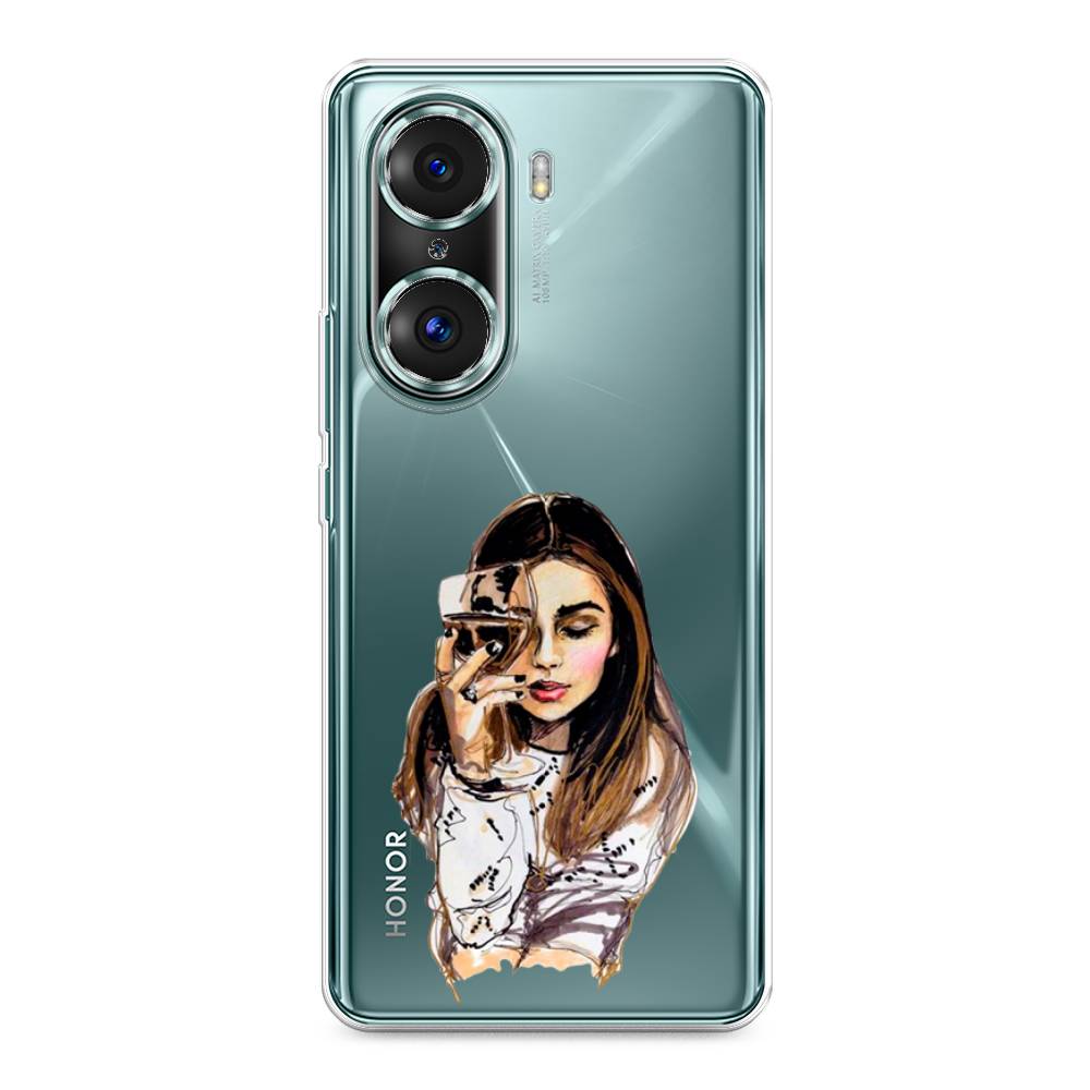 

Чехол Awog на Honor 60 Pro "Девушка с бокалом", Разноцветный, 6106750-7