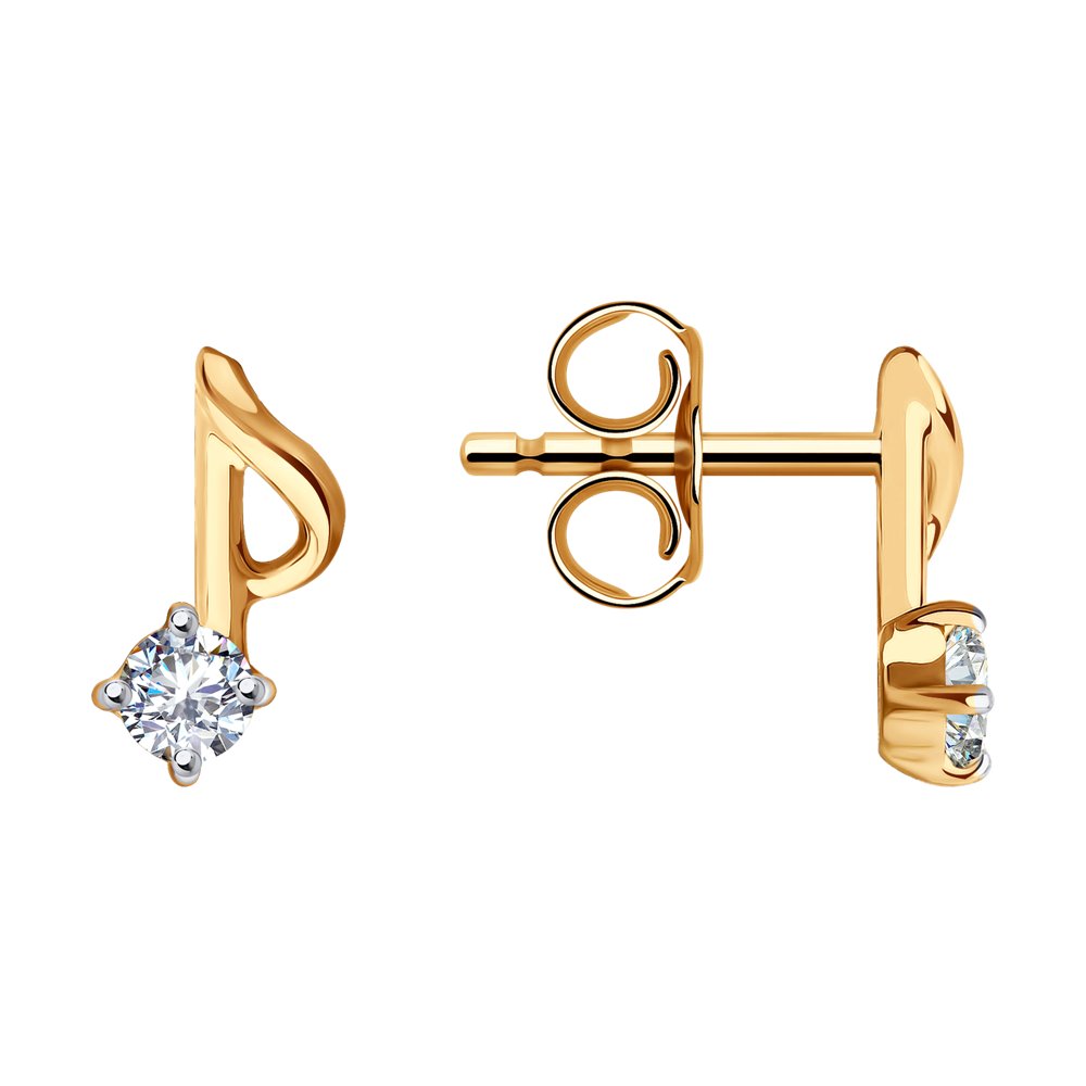 

Серьги пусеты из красного золота SOKOLOV 029415, фианит, 029415