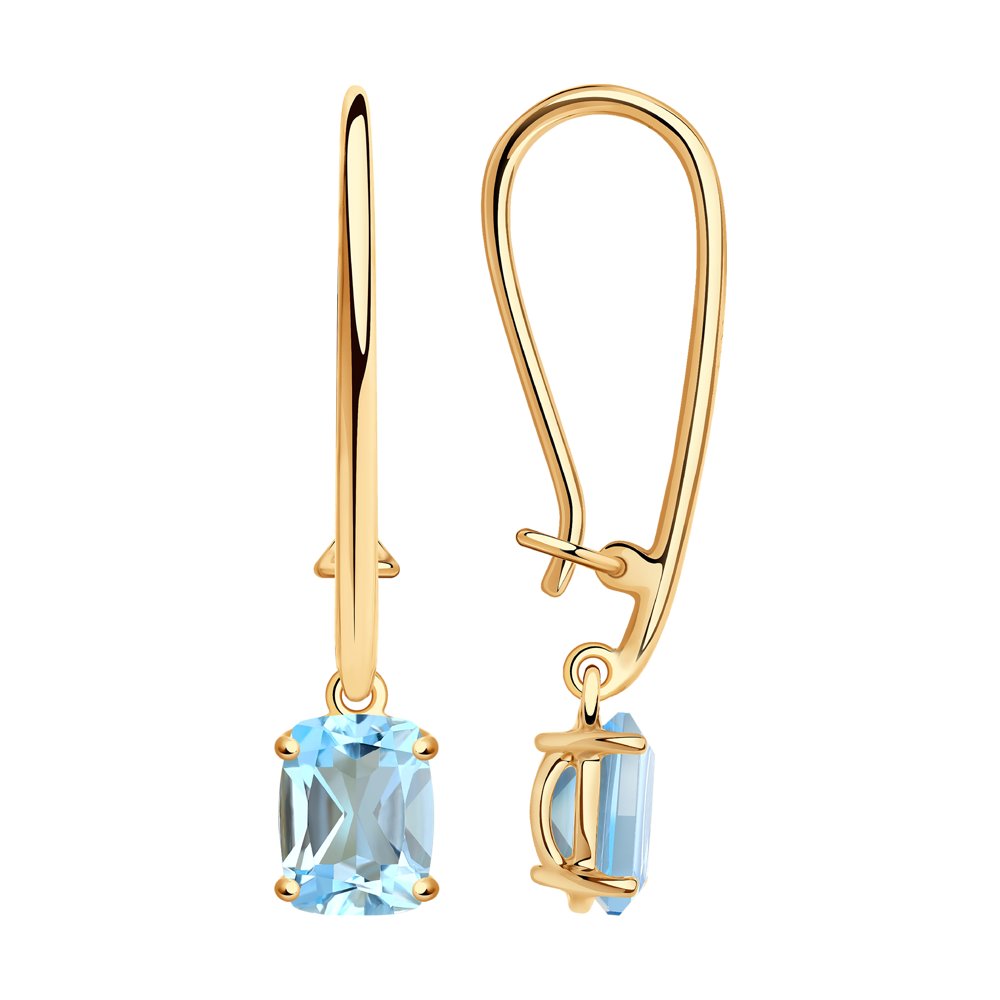 

Серьги подвески из красного золота SOKOLOV 728045, топаз, 728045