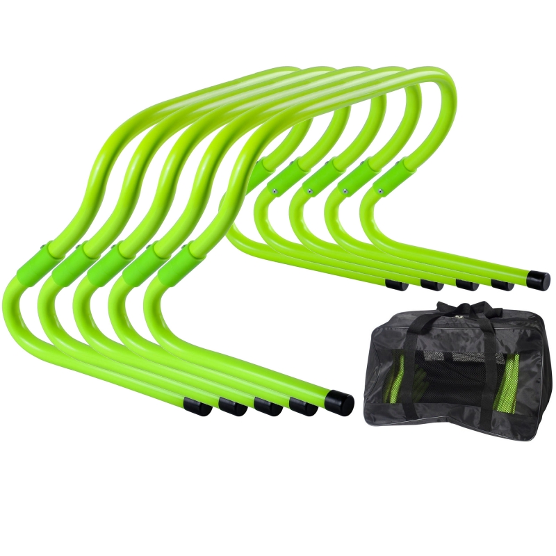 Барьеры тренировочные набор из 5 штук в сумке , 15-30см зеленый Neon Спортекс E33553-ST