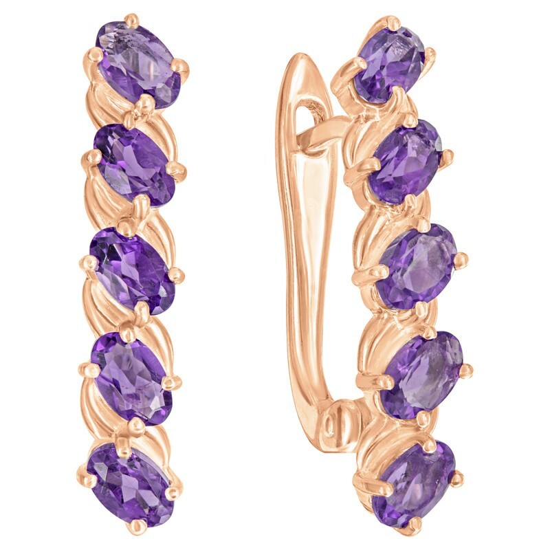 

Серьги из серебра с аметистом LAZURIT-ONLINE 8514RG, 8514RG