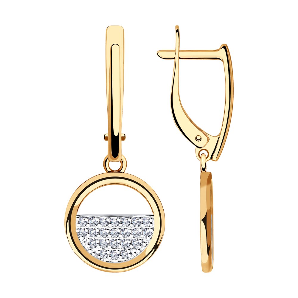 

Серьги из красного золота с фианитом SOKOLOV 028421, 028421