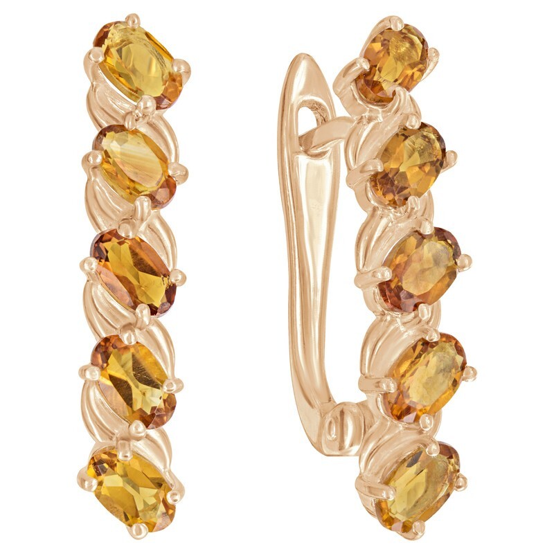 

Серьги из серебра с цитрином LAZURIT-ONLINE 8515PG, 8515PG