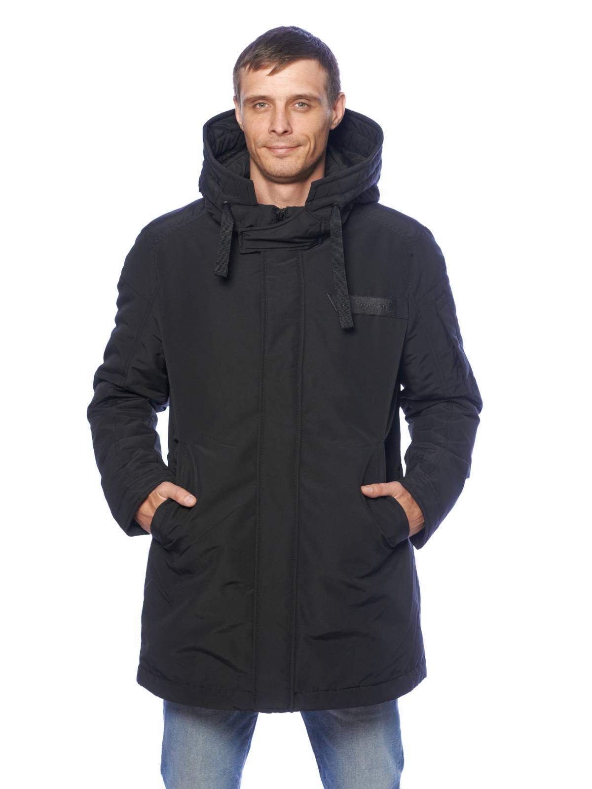 Зимняя куртка мужская Clasna 3543 черная 46 RU