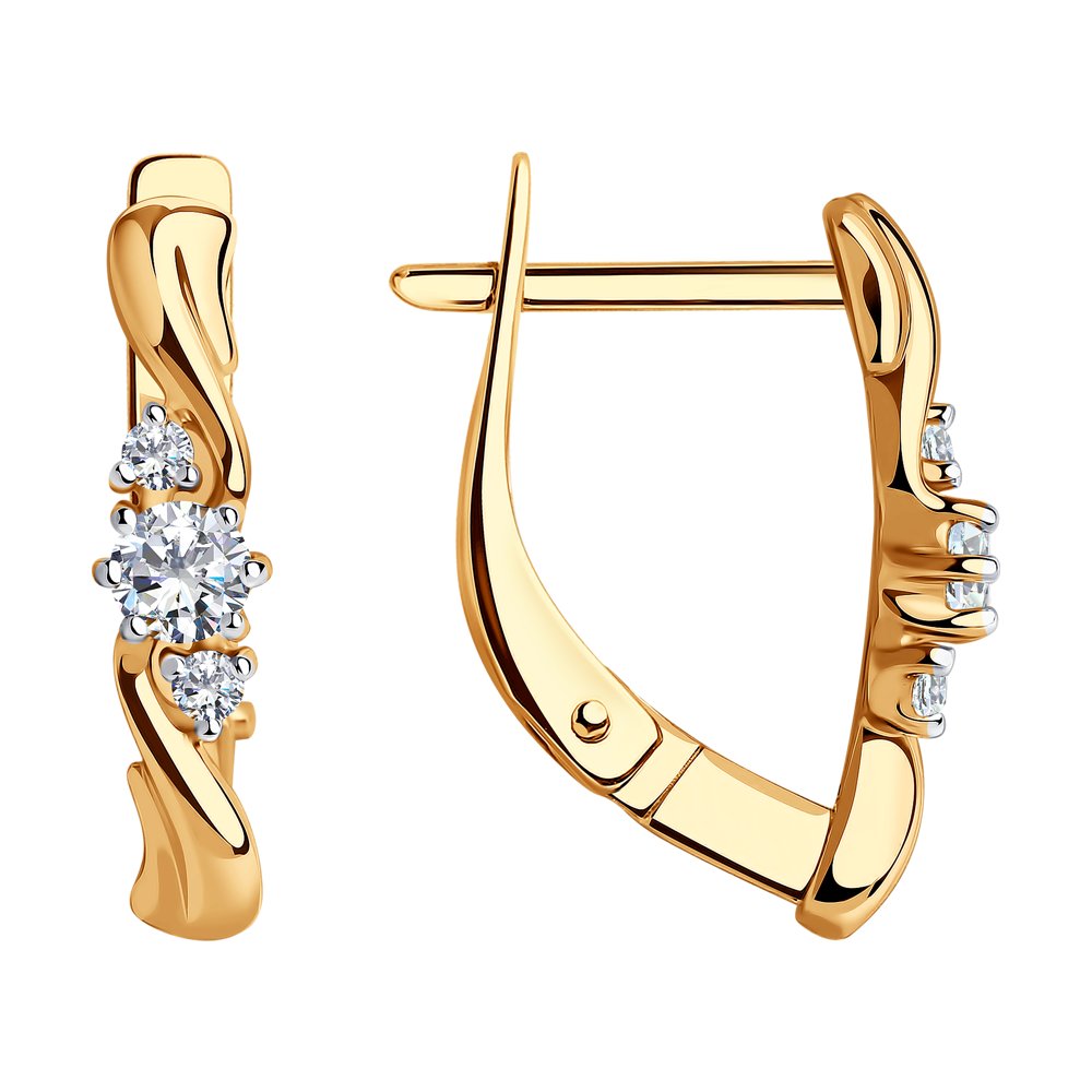 

Серьги из красного золота с фианитом SOKOLOV 028872, 028872