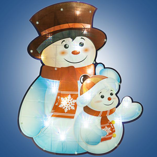

Световое панно Snowmen Снеговик со снеговичком Е96355-GW белый холодный, Снеговик со снеговичком