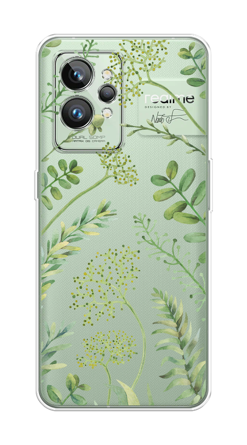 

Чехол на Realme GT 2 Pro "Green Leaves", Зеленый;прозрачный, 258650-1