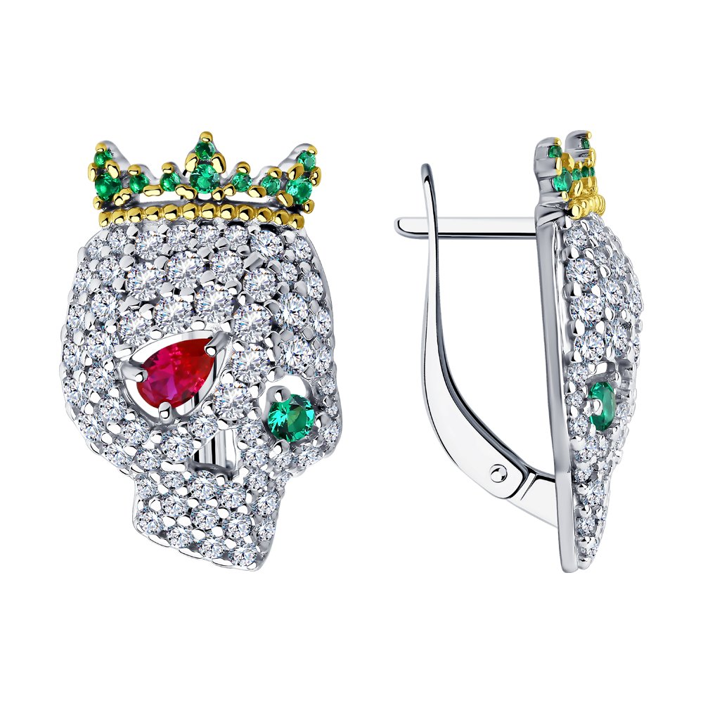 

Серьги из серебра SOKOLOV 94024024, корунд искусственный/фианит, 94024024