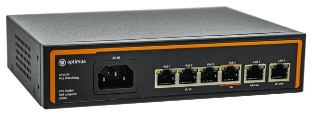 

Коммутатор Optimus U1I-4F1b/2F черный, U1I-4F1b/2F
