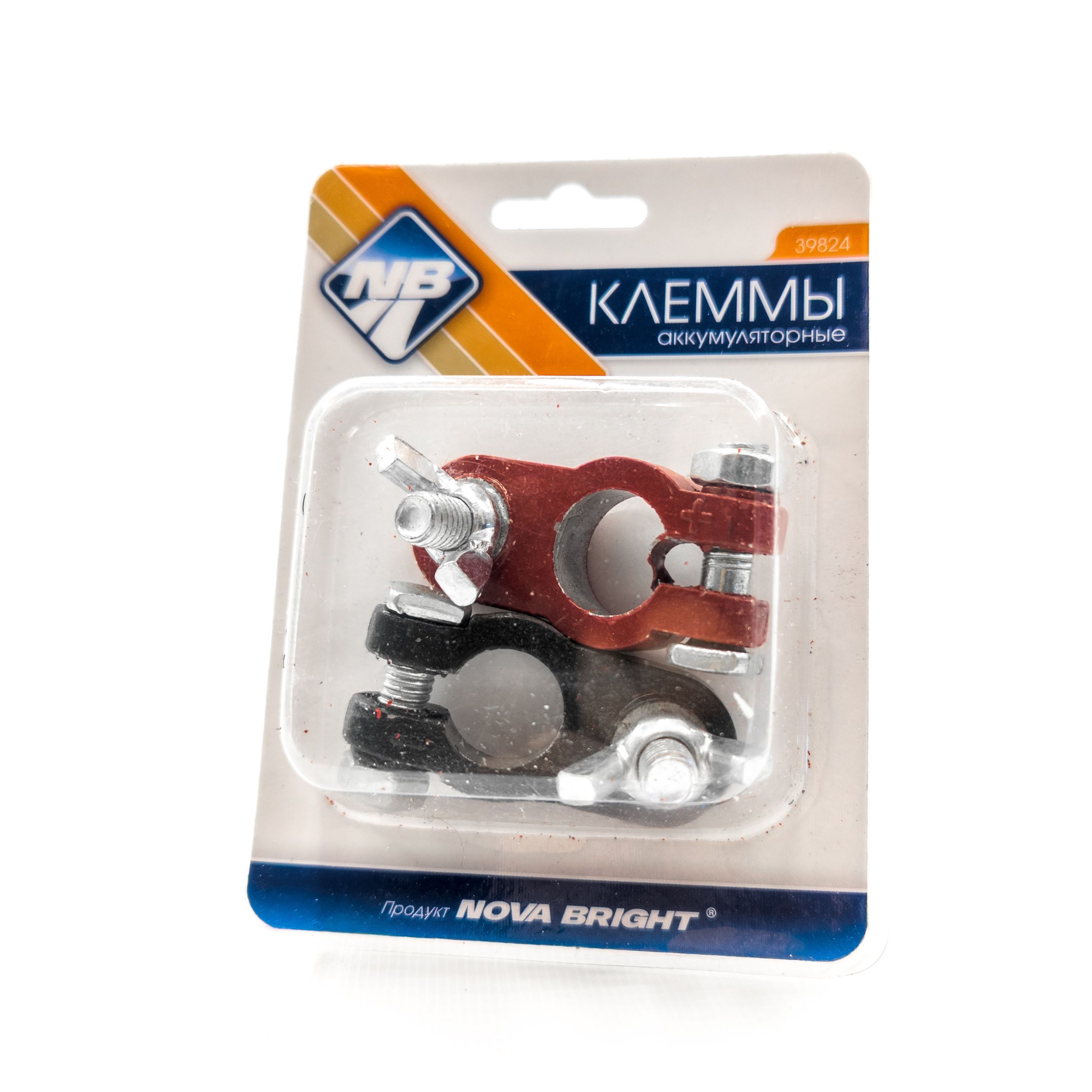 

Клеммы аккумуляторные YUGAR "NOVA Bright" с гайкой-барашком, с индикацией полярности, NOVA Bright