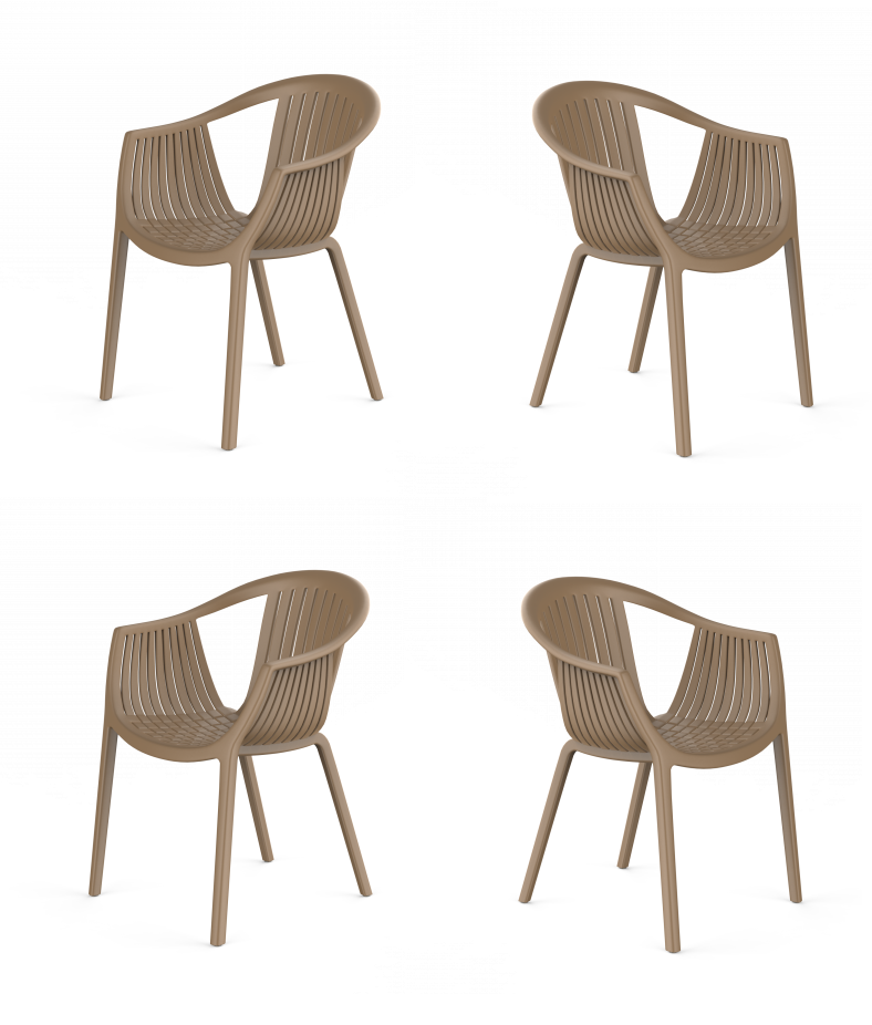 Комплект стульев для кухни ЦМ ESCALATE 4 шт, капучино, пластиковый