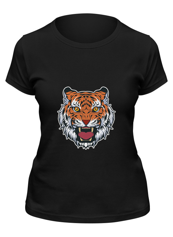 

Футболка женская Printio Тигр зомби. черная 2XL, Черный, Тигр зомби.