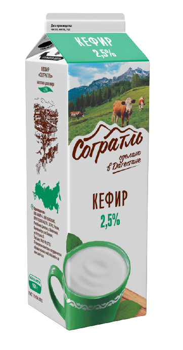 

Кефир Согратль 2,5% БЗМЖ 900 мл