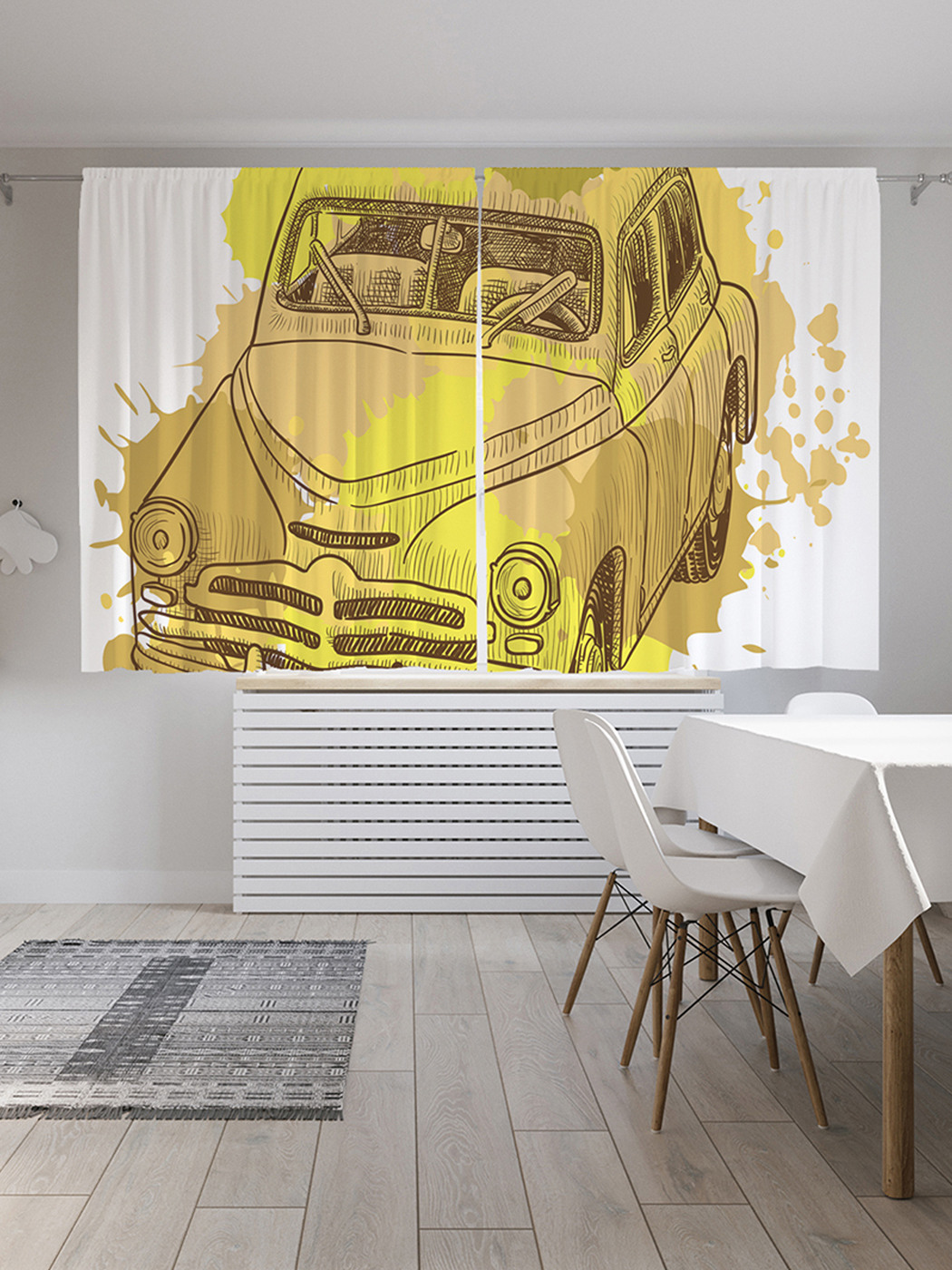 

Шторы с фотопечатью "Красочное авто" из сатена, 290х180 см