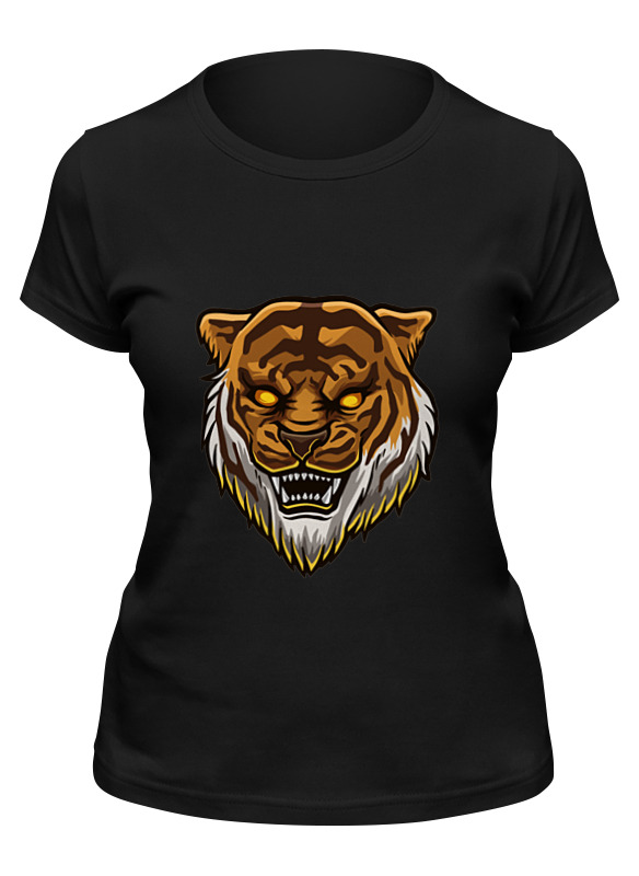 

Футболка женская Printio Тигр зомби. черная 2XL, Черный, Тигр зомби.