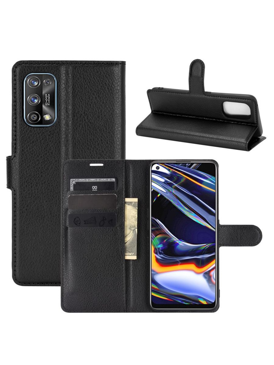 

Чехол Wallet для смартфона Realme 7 Pro черный