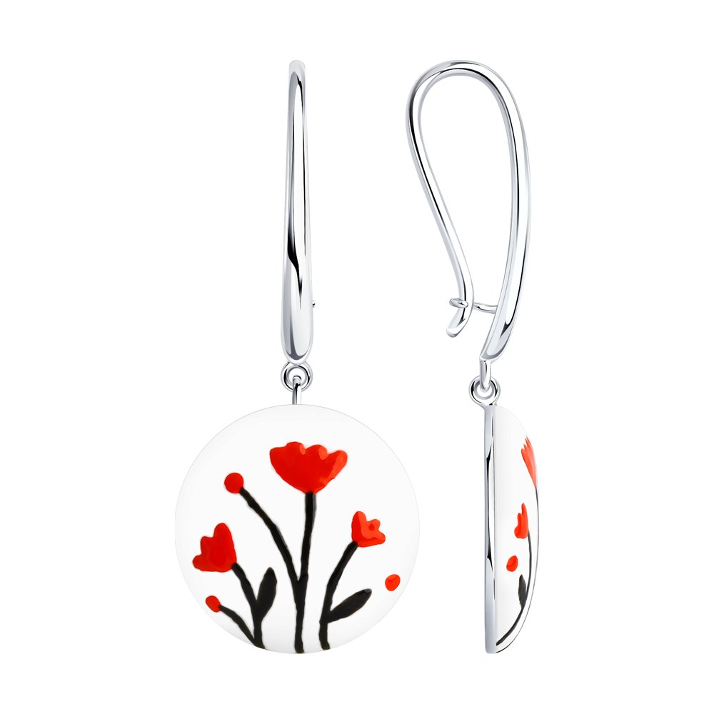 

Серьги женские из серебра SOKOLOV 94024467, эмаль, 94024467