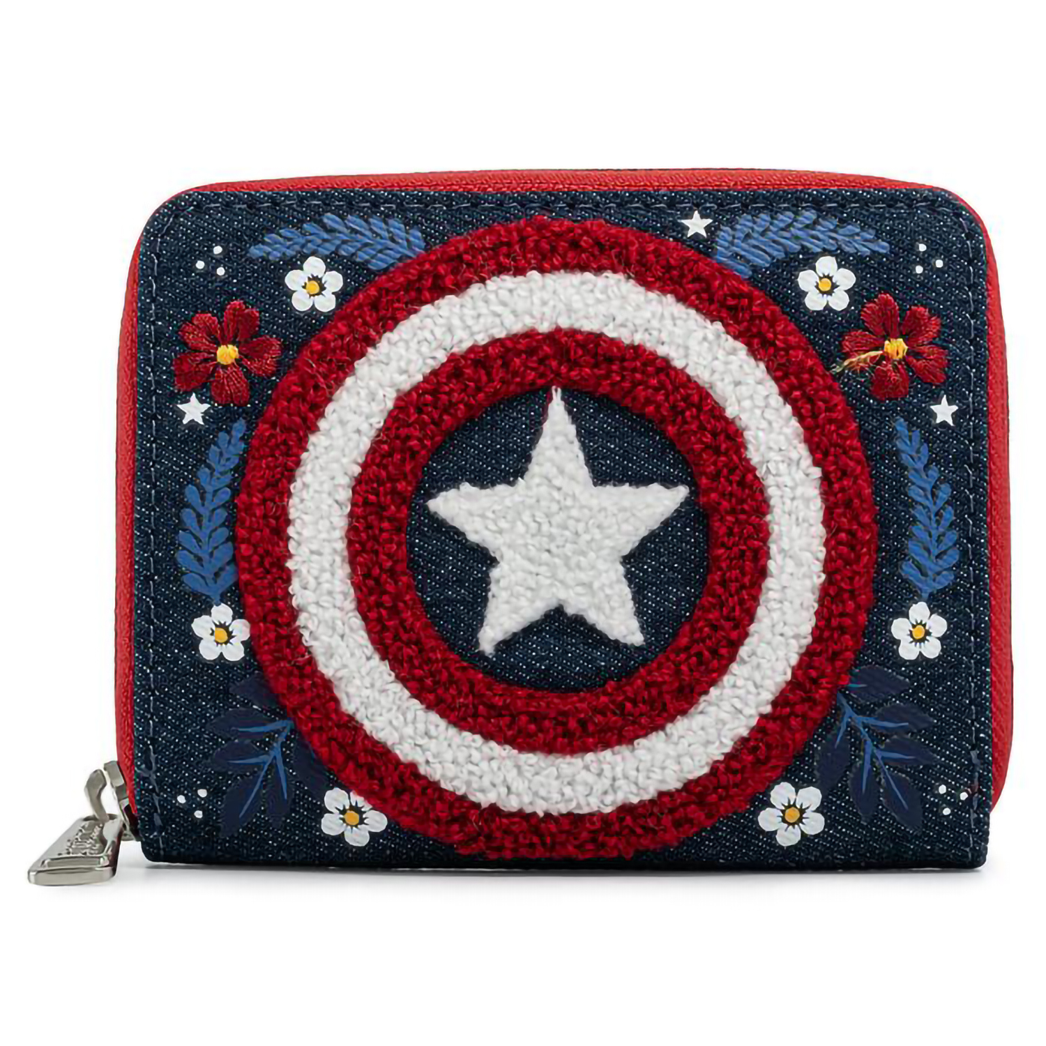 фото Кошелек loungefly marvel captain america 80th anniversary floral sheild zip around wallet