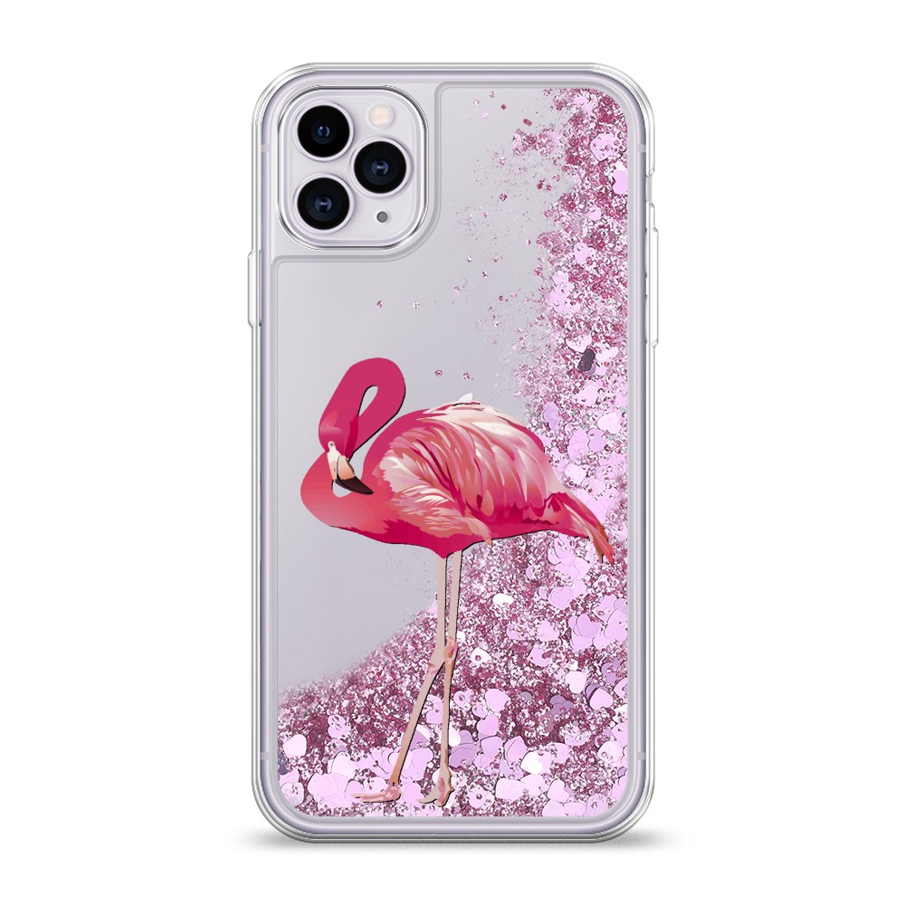 

Жидкий чехол с блестками "Застенчивый фламинго" на Apple iPhone 11 Pro, 12394-1