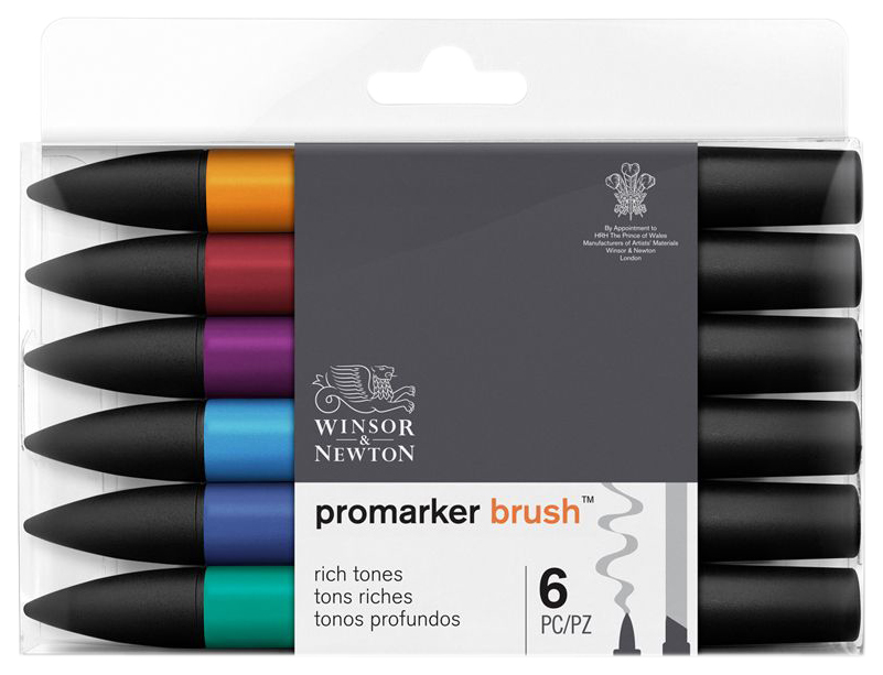 Набор маркеров Winsor&Newton W&N-290126 Promarker Rich tones 6 цветов