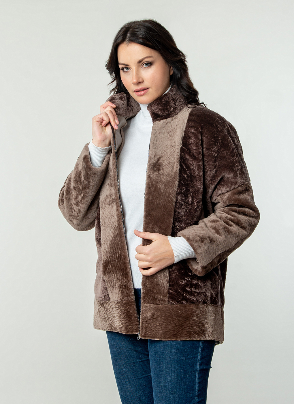 

Куртка женская Alfafur 58390 коричневая 50 RU, 58390